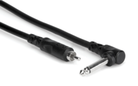 UNBALANCED INTERCONNECT, RIGHT-ANGLE 1/4 IN TS TO RCA, 3 FT