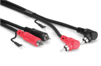 STEREO INTERCONNECT, DUAL RCA TO DUAL RIGHT-ANGLE RCA WITH GROUND WIRE, 1 M