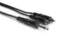 Y CABLE, 1/4 IN TS TO DUAL RCA, 2 M