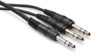 Y CABLE, 1/4 IN TRS TO DUAL 1/4 IN TRS, 3 FT