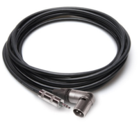 CAMCORDER MICROPHONE CABLE, HOSA 3.5 MM TRS TO NEUTRIK RIGHT-ANGLE XLR3M, 1.5 FT