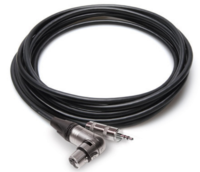 CAMCORDER MICROPHONE CABLE, NEUTRIK RIGHT-ANGLE XLR3F TO HOSA 3.5 MM TRS, 1.5 FT