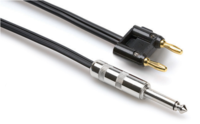 SPEAKER CABLE, HOSA 1/4 IN TS TO DUAL BANANA, BLACK ZIP, 3 FT