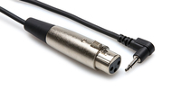 CAMCORDER MICROPHONE CABLE, XLR3F TO RIGHT-ANGLE 3.5 MM TS, 5 FT