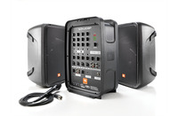PACKAGED 8 INCH 2-WAY PA SYSTEM  300W,  POWERED 8CH MIXER WITH BLUETOOTH, & HANDHELD AKG MIC