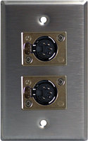 SINGLE GANG WALL PLATE WITH DUAL 5 PIN FEMALE DMX CONNECTORS