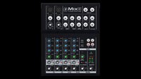 MIX8 8CH COMPACT MIXER, 2 MIC/LINE INPUT, 2 STEREO 1/4 INPUT, 1 AUX SEND W/ STEREO 1/4 RETURNS