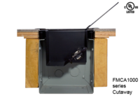 FMCA1000 RAISED ACCESS FLOOR BOX, SATIN BLACK, SELF-TRIMMING, CABLE SLOTS *ROUGH IN BOX SEPARATE (BB1000)*