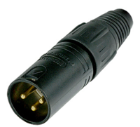 CABLE END X SERIES 3 PIN MALE - BLACK/GOLD