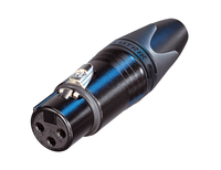 CONNECTOR - XLR - NEUTRIK, FEMALE INLINE, 3 PIN, BLK/SILVER