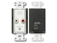 RDL D-SERIES: CONSUMER INPUT JACK MONO / WHITE, DECORA- STEREO INPUTS: DUAL RCA & 3.5 TO MONO OUTPUT