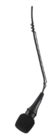 CARDIOID, LOW PROFILE OVERHEAD CONDENSER MICROPHONE, ATTACHED 25&#39; CABLE, INLINE PREAMPLIFIER, BLACK