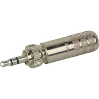 3.5MM Locking Stereo Plug, nickel handle, nickel plug, 0.250&quot; cable opening