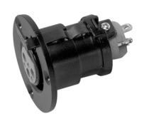 IS SERIES 5-PIN XLR FEMALE FLANGE MOUNT FOR FIXED INSTALLATION, REQUIRES 24.21 MM DIAMETER