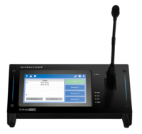 GLOBALCOM.IP SERIES PROGRAMMABLE TOUCH SCREEN DIGITAL COMMUNICATION STATION
WITH GOOSENECK MIC