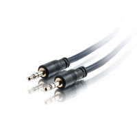 25FT 3.5MM STEREO AUDIO CABLE WITH LOW PROFILE CONNECTORS M/M - PLENUM CMP-RATED