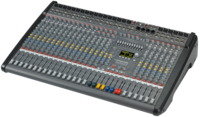 POWER MIXER, 18 MIC/LINE + 4 MIC/STEREO LINE CHANNELS, 6XAUX, DUAL 24 BIT STEREO EFFECTS,