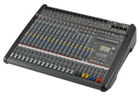 POWER MIXER, 12 MIC/LINE + 4 MIC/STEREO LINE CHANNELS, 6XAUX, DUAL 24 BIT STEREO EFFECTS,