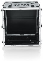GRR-10L 10RU MOLDED PE RACK CASE; FRONT, REAR RAILS 19" DEEP; LOCKING, PULL HANDLE, RECESSED WHEELS