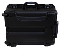 GU-2015-10-WPDF BLACK INJECTION MOLDED CASE WITH PULLOUT HANDLE, INLINE WHEELS, AND DICED FOAM