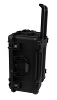 GU-2015-10-WPDF BLACK INJECTION MOLDED CASE WITH PULLOUT HANDLE, INLINE WHEELS, AND DICED FOAM