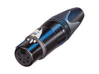 CONNECTOR - XLR - NEUTRIK, FEMALE INLINE, 5 PIN, BLK/SILVER