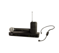 BLX DUAL CHANNEL COMBO WIRELESS SYS W/ BLX88 RECV, BLX1 BODYPACK, PGA31 HEAD MIC, BLX2/PG58 HANDHELD