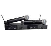 DUAL SLX-D WIRELESS VOCAL SYSTEM: SLXD4 RECEIVER, (2)SLXD2/BETA58 HANDHELD TRANSMITTER W/BETA58 CAP